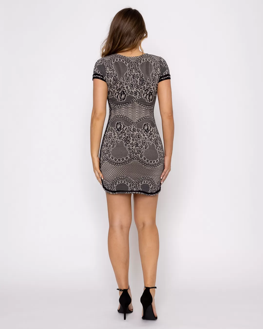 Miss Misses - Misses Dress Gray Print detail - 10005982 Miss Misses - Misses Dress Gray Print detail - 10005982