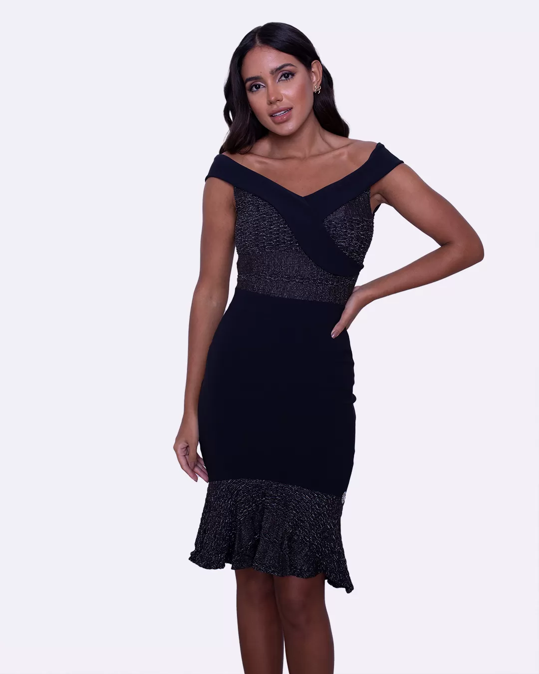 Miss Misses - Misses Black Bell Bar Dress - 10006415