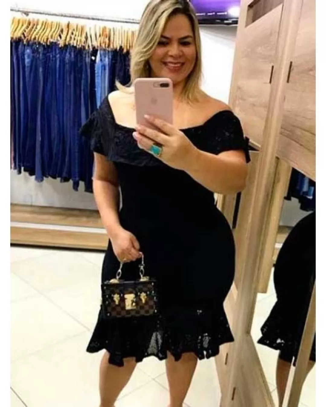 Miss Misses - Misses Misses Frill Sleeve and Hem Black Dress - 10006373