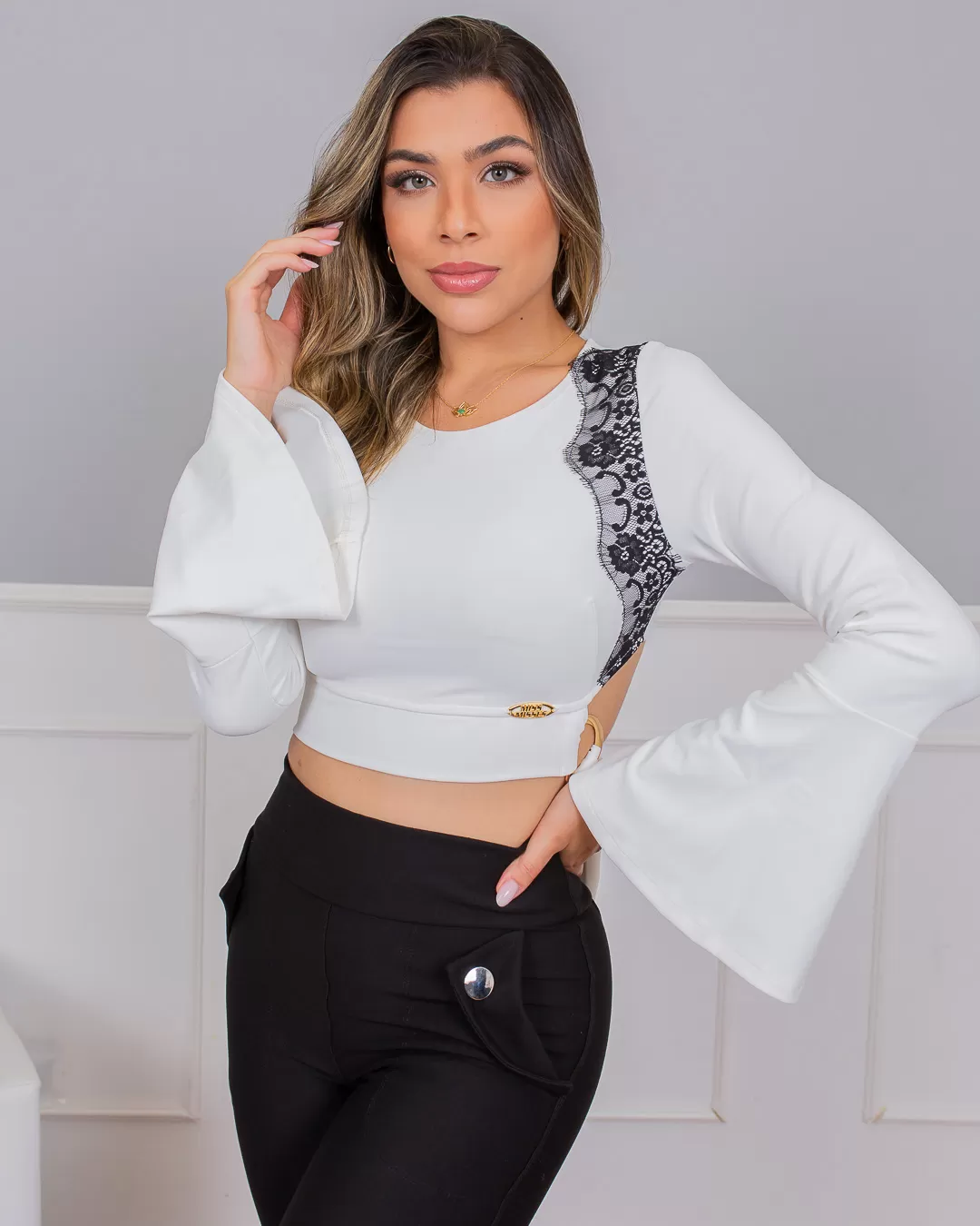 Miss Misses - Cropped Miss Misses White lace detail 14860 - 10006338 Miss Misses - Cropped Miss Misses White lace detail 14860 - 10006338
