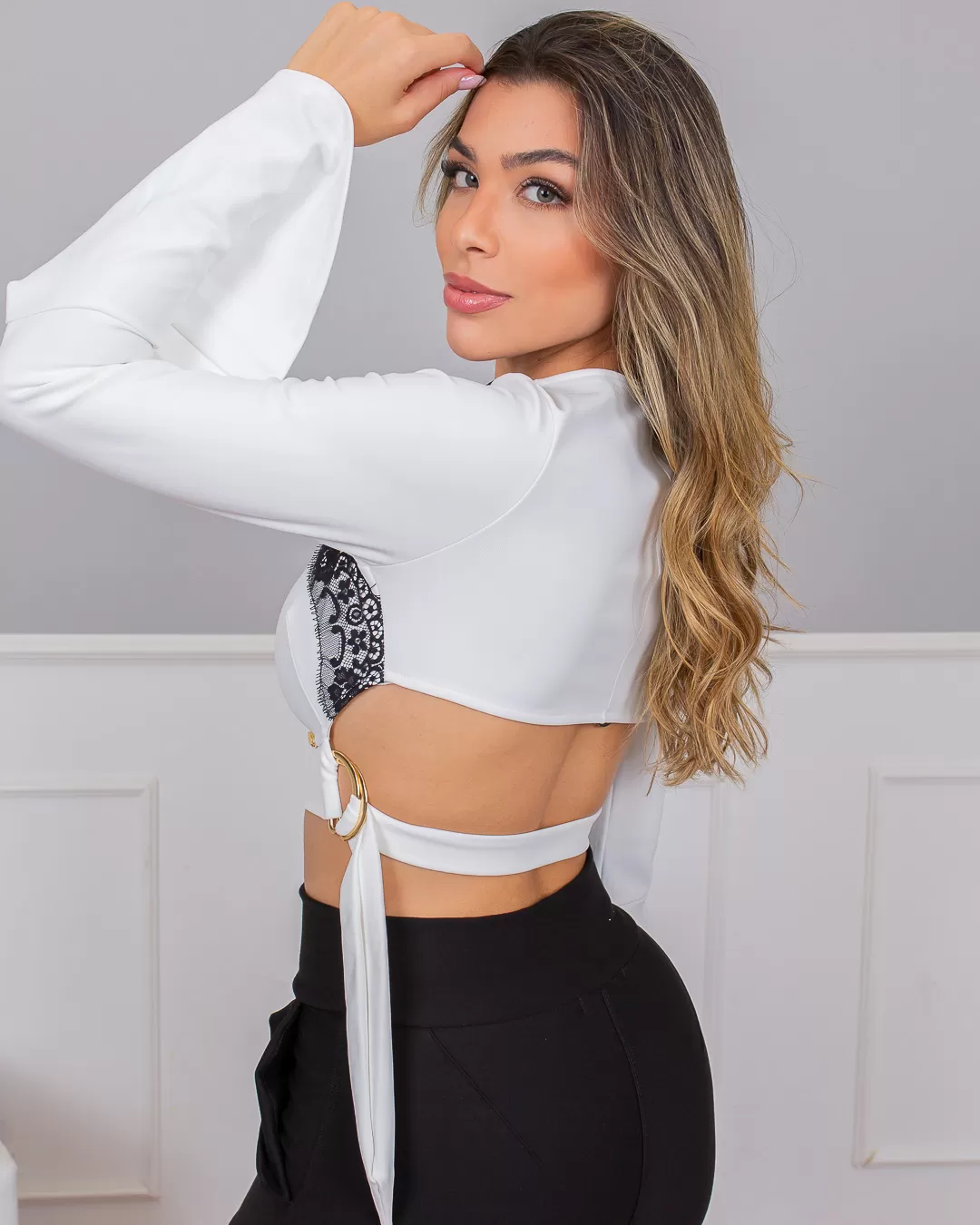 Miss Misses - Cropped Miss Misses White lace detail 14860 - 10006338 Miss Misses - Cropped Miss Misses White lace detail 14860 - 10006338