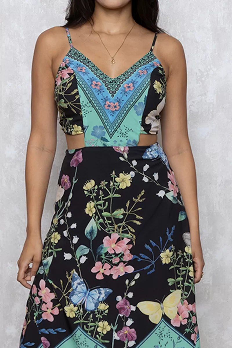 Amissi Store - Dress Amissi Longuete Open Side Blue Print 0030609 - 10007401 Amissi Store - Dress Amissi Longuete Open Side Blue Print 0030609 - 10007401