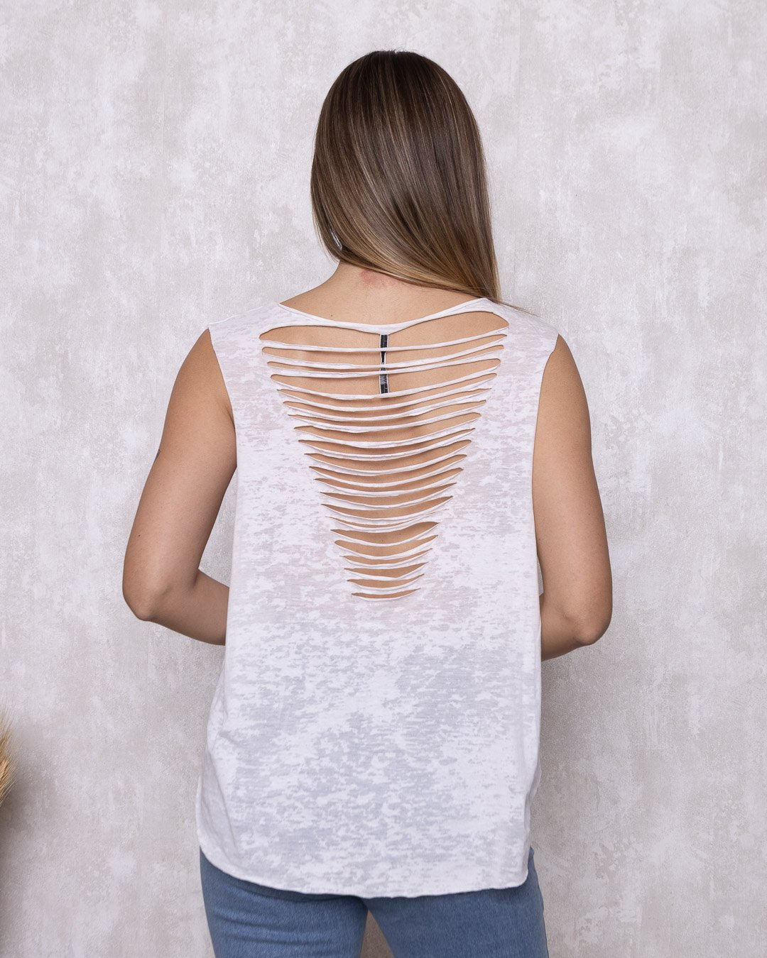 Groovy Forever - Groovy Forever White Printed Tank Top - 10007962 Groovy Forever - Groovy Forever White Printed Tank Top - 10007962