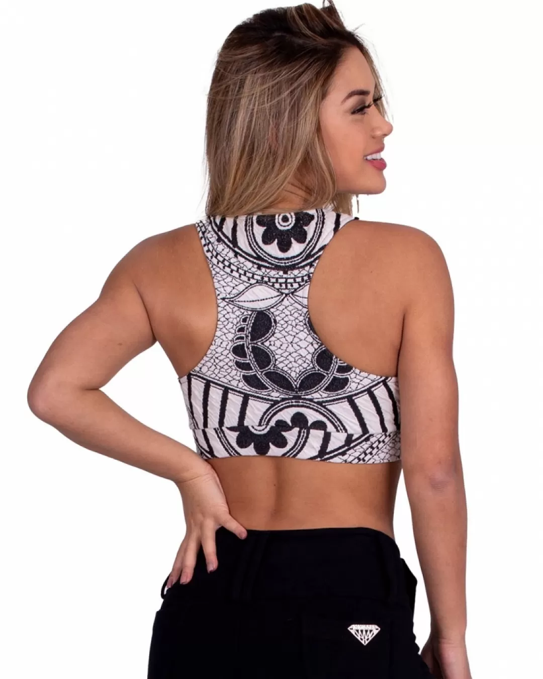 Limone - Cropped Limone Gray Print Tank Top 02-156 - 10009121 Limone - Cropped Limone Gray Print Tank Top 02-156 - 10009121