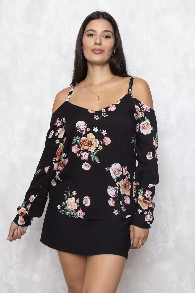 Ave Rara - Shirt Bird Rare Thin Strap Black Print - 10007560