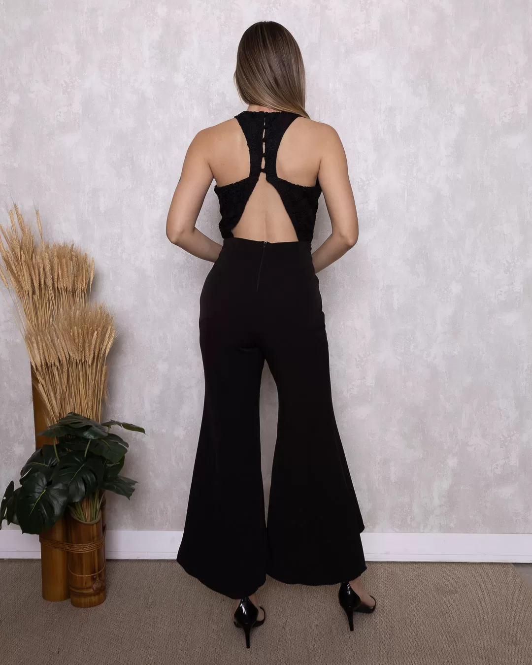 Karmani - Jumpsuit Karmani guipir hem detail Black - 1003340 Karmani - Jumpsuit Karmani guipir hem detail Black - 1003340