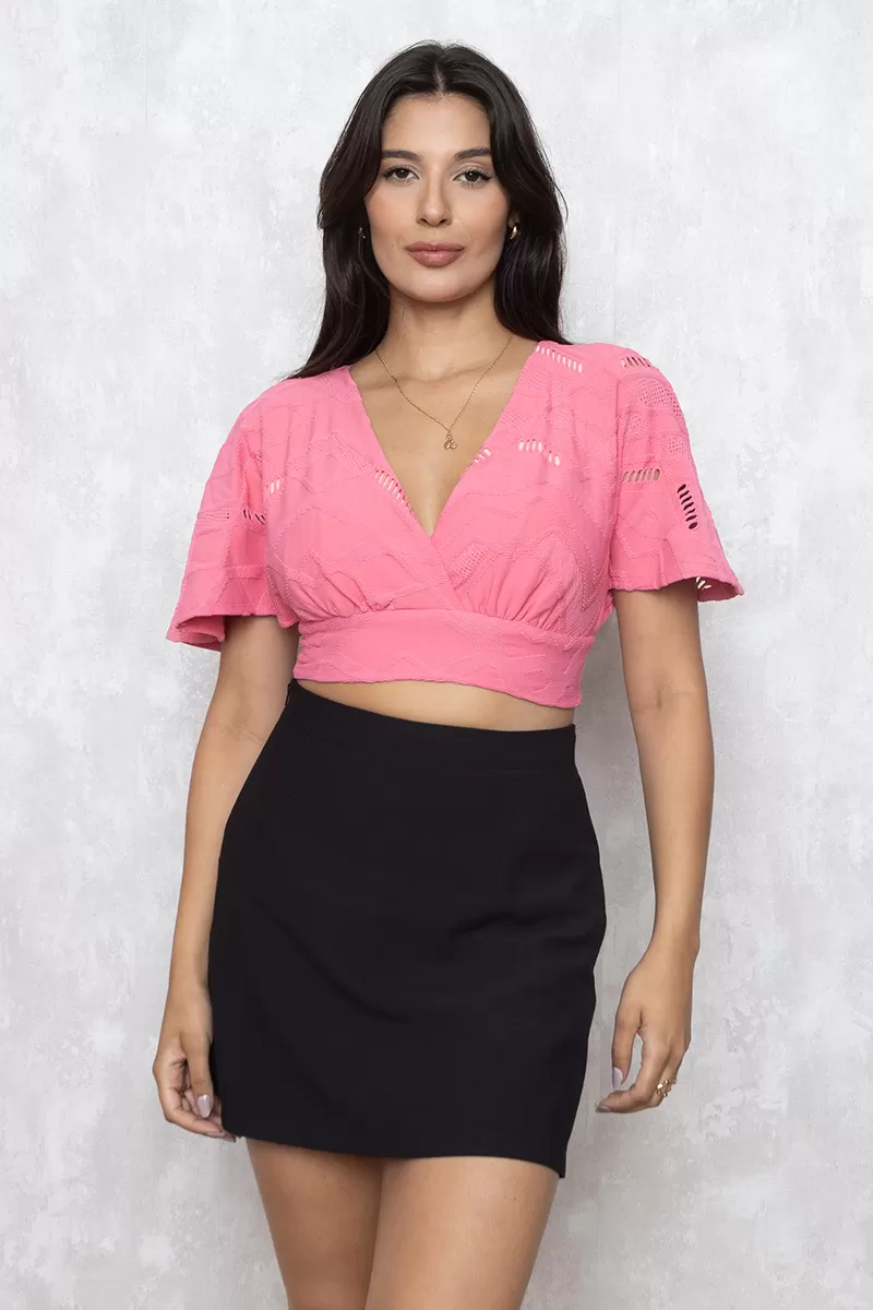 Miss Misses - Cropped Miss Misses Manga Sino Rosa - 115910