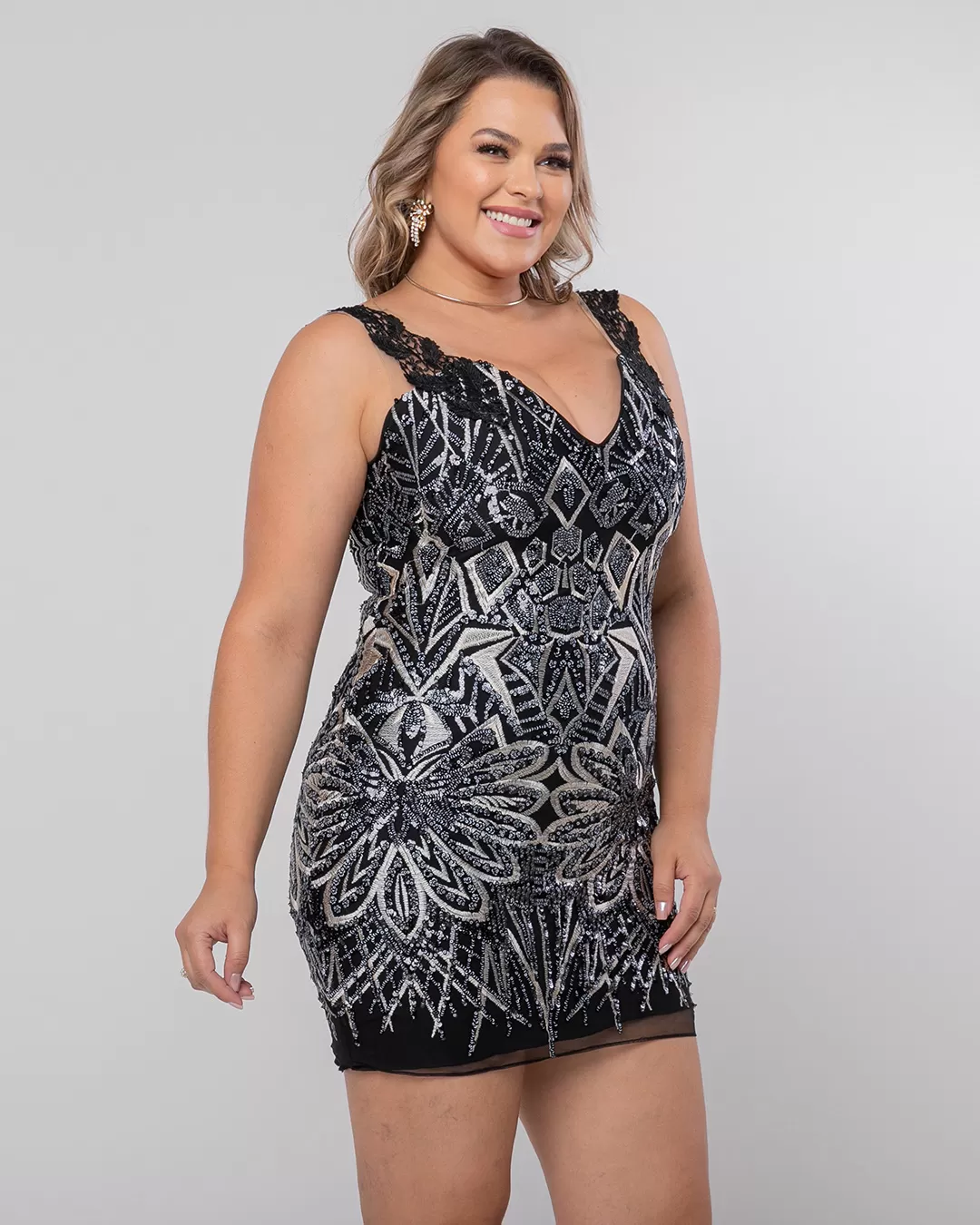 Lemoncola - Dress Lemoncola tube black sequin detail - FCL17088 Lemoncola - Dress Lemoncola tube black sequin detail - FCL17088