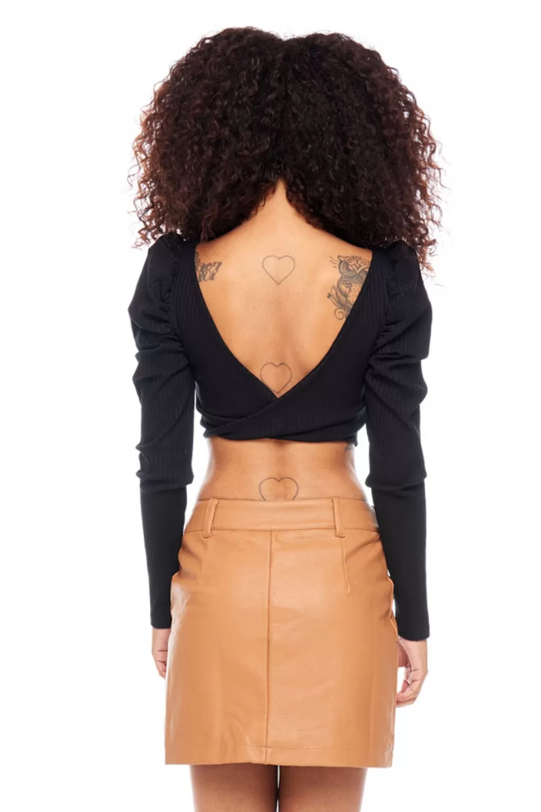 Limone - Cropped Limone Curl Long Sleeve Black - 02-845