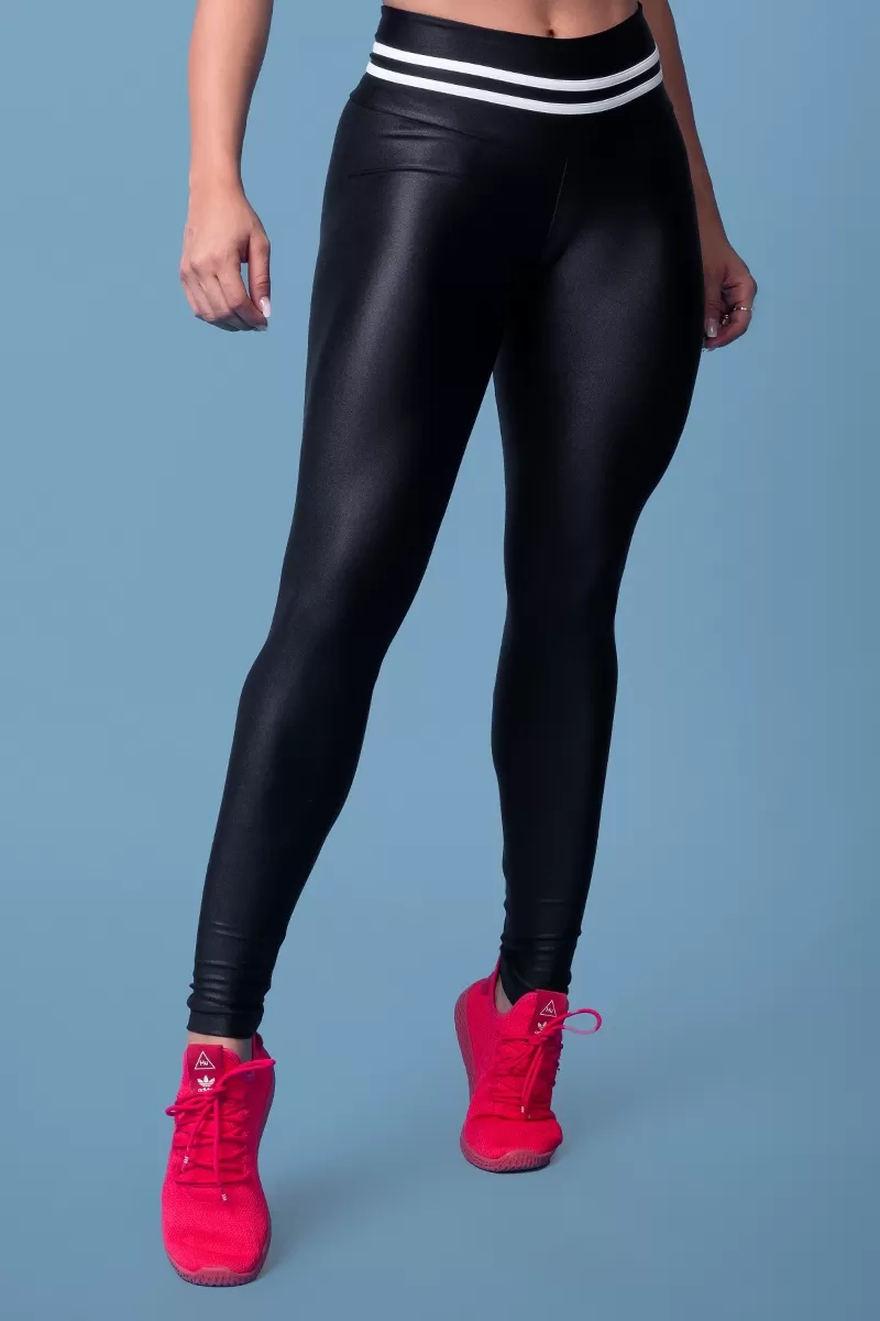 Canoan - Pants Legging Cirre Preta 2 White Bias - 11074 Canoan - Pants Legging Cirre Preta 2 White Bias - 11074