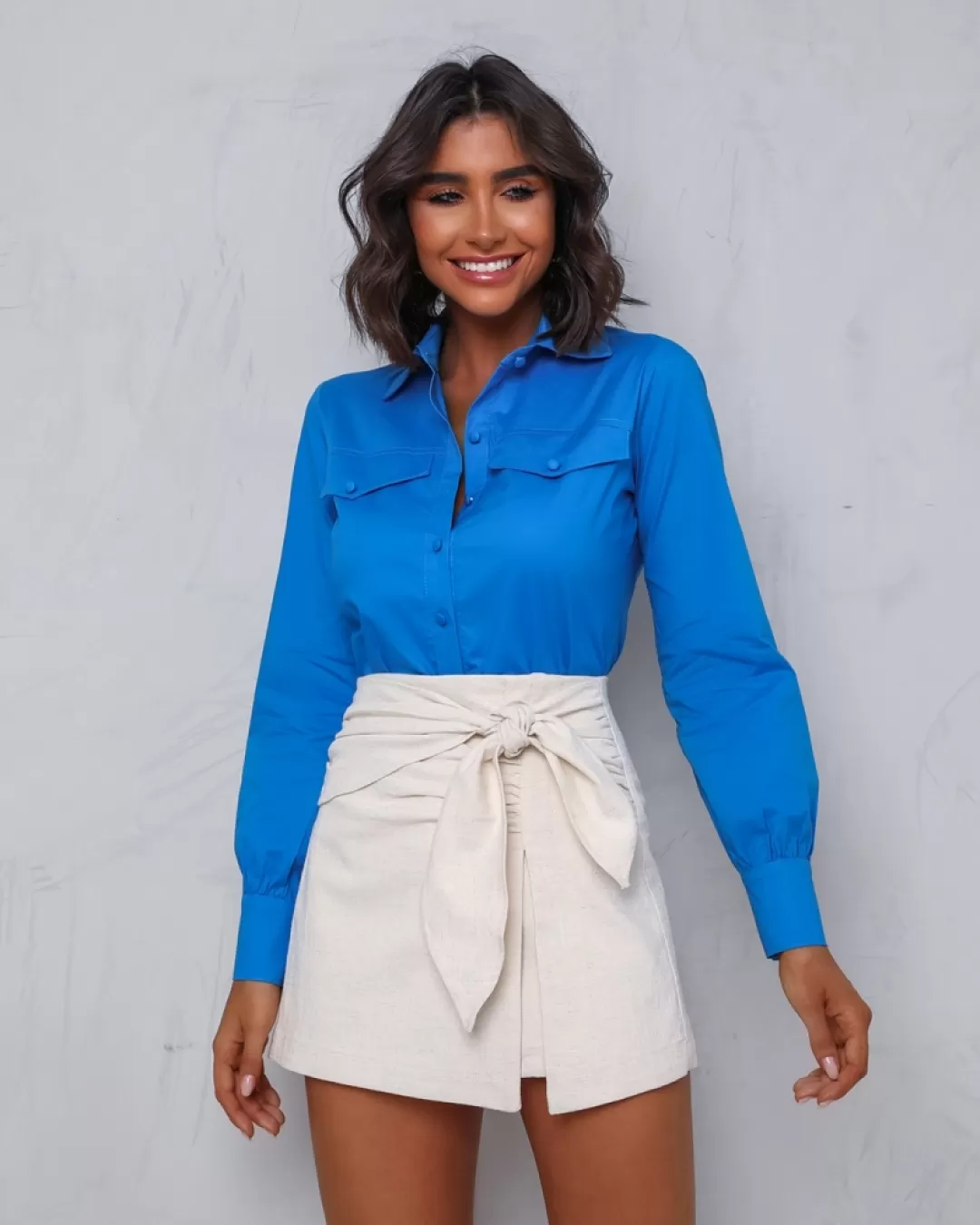 Dot Clothing - Blue Long Sleeve Dot Shirt - 1335AZUL Dot Clothing - Blue Long Sleeve Dot Shirt - 1335AZUL