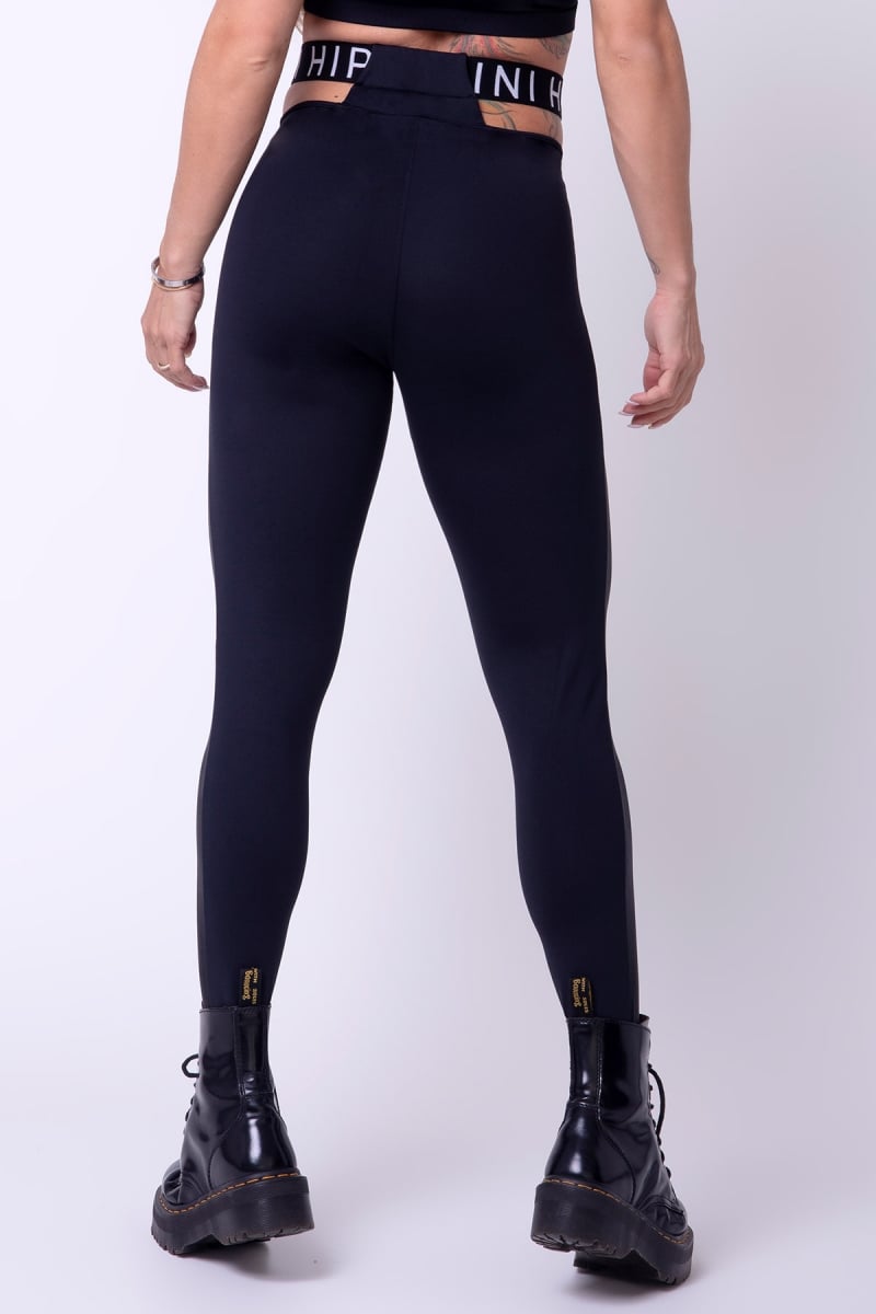 Hipkini - Shiny Black Fitness Legging Show on Front - 3338805