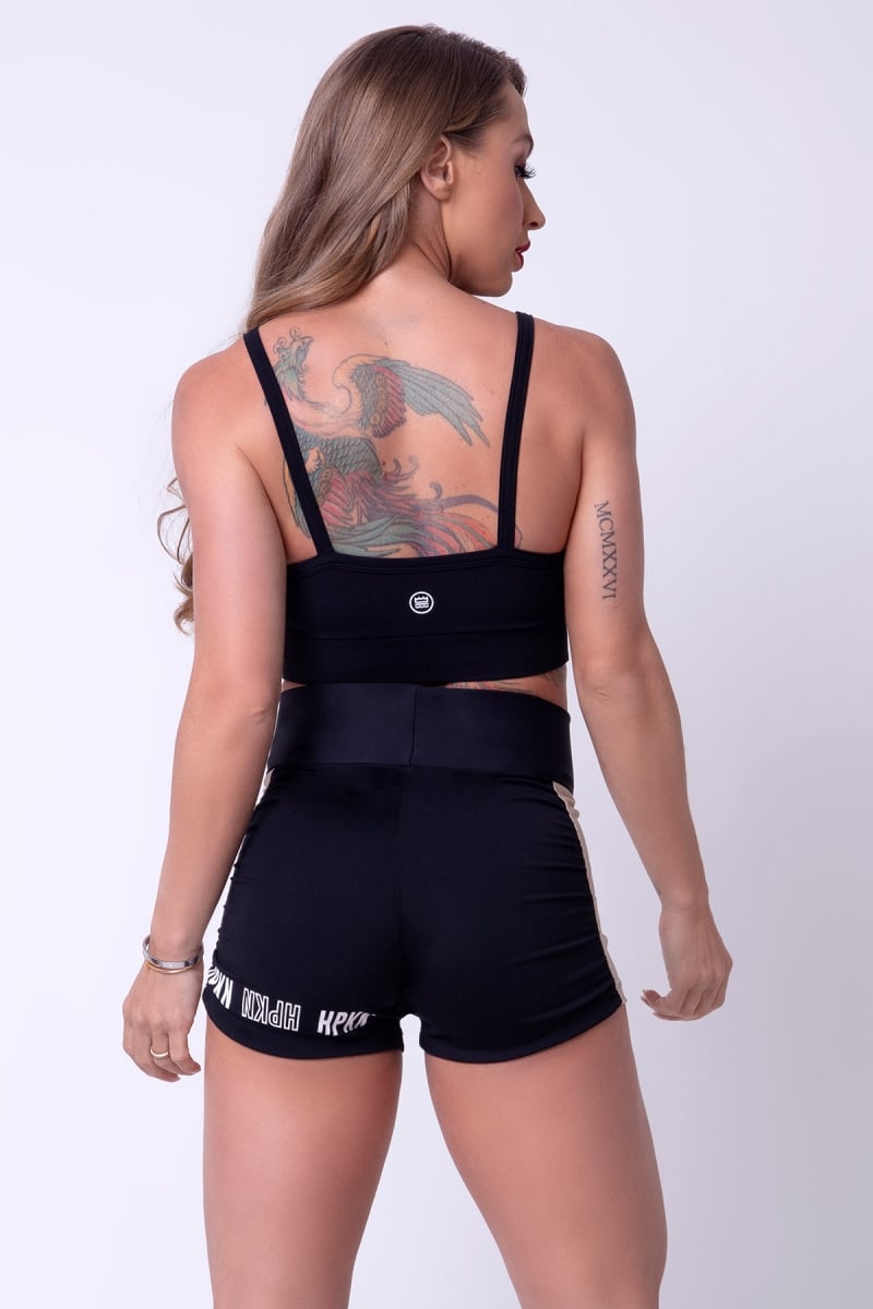 Hipkini - Top Show Fitness Black with Shiny Vanilla Cutout - 3338811