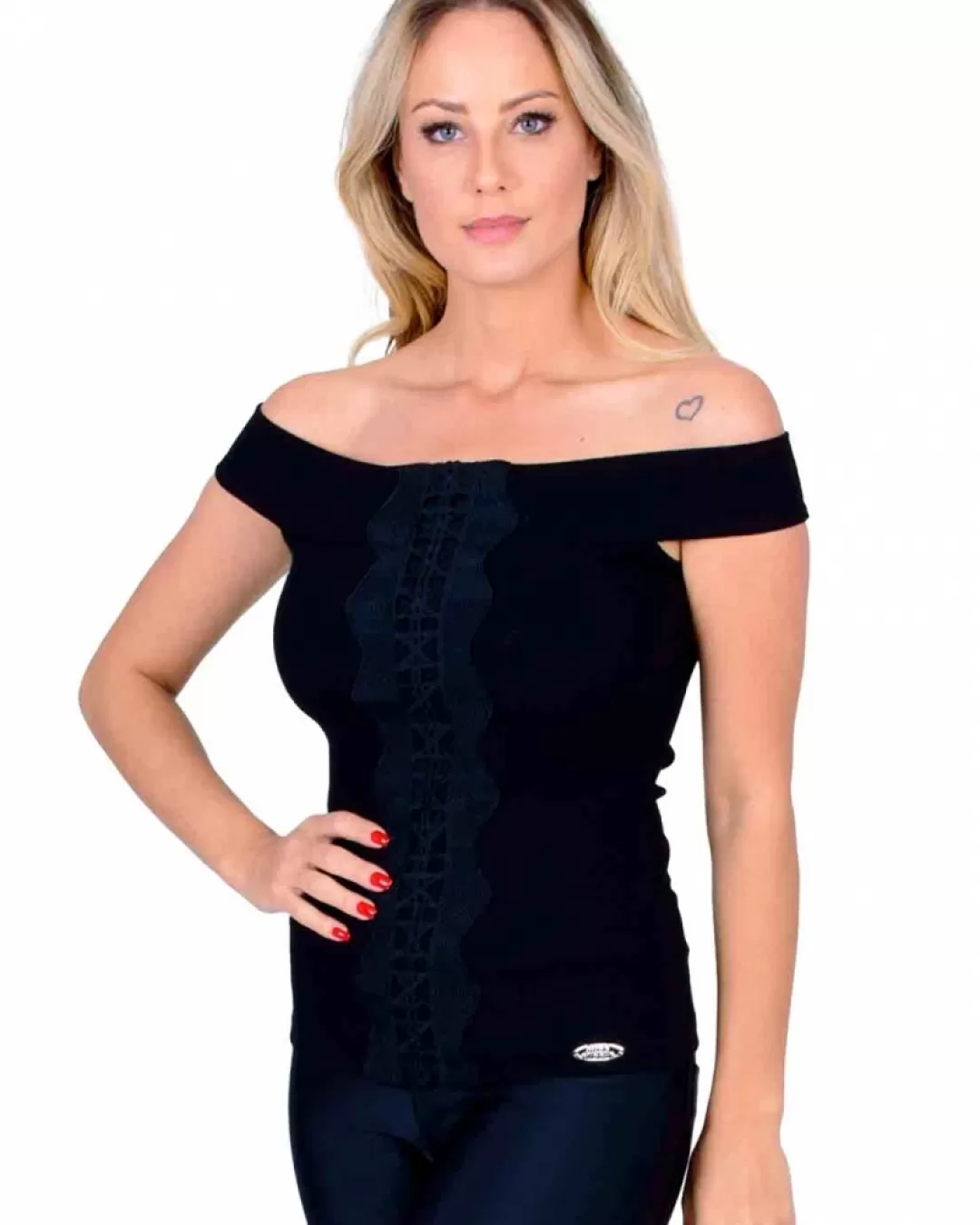 Miss Misses - Miss Misses Shirt with Black Flu - 10009862 Miss Misses - Miss Misses Shirt with Black Flu - 10009862