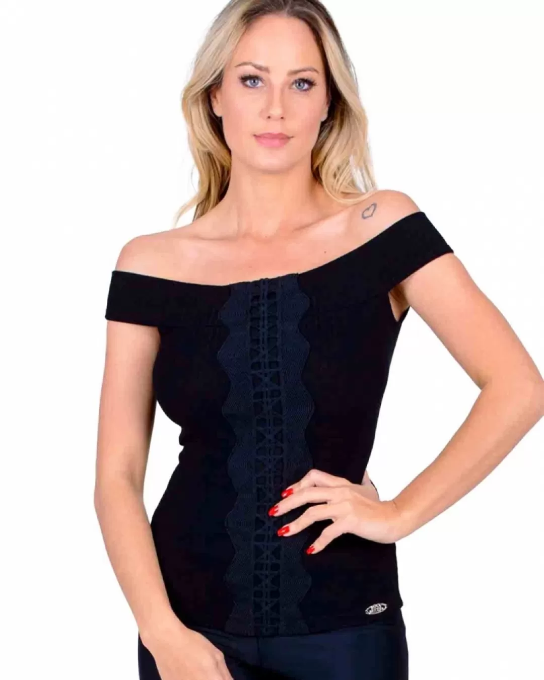 Miss Misses - Miss Misses Shirt with Black Flu - 10009862 Miss Misses - Miss Misses Shirt with Black Flu - 10009862