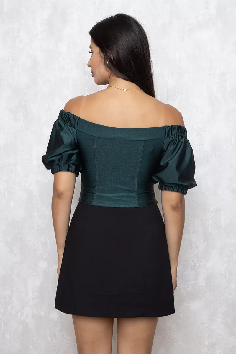 Miss Misses - Cropped Miss Misses Cirrê Shoulder to Shoulder Green - 90123001 Miss Misses - Cropped Miss Misses Cirrê Shoulder to Shoulder Green - 90123001