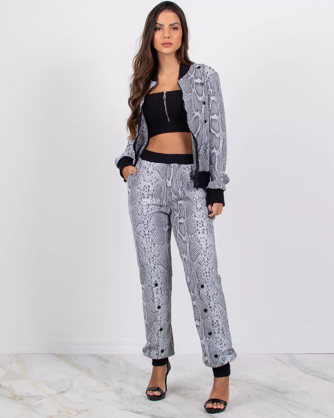 Miss Misses - Fitness Set Top and Pants Miss Misses Lurex with Silver Rib Detail - 50067148 Miss Misses - Fitness Set Top and Pants Miss Misses Lurex with Silver Rib Detail - 50067148