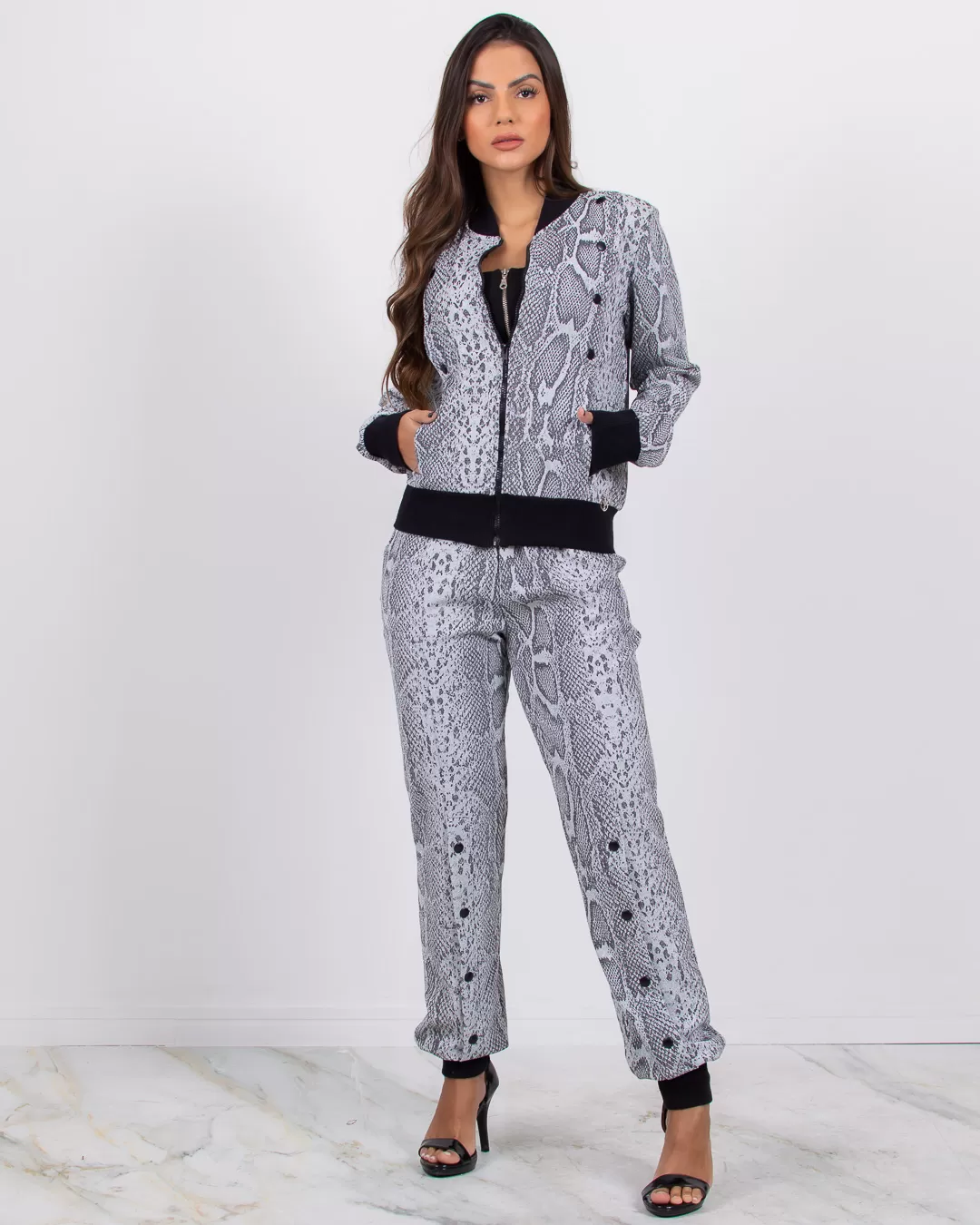 Miss Misses - Fitness Set Top and Pants Miss Misses Lurex with Silver Rib Detail - 50067148