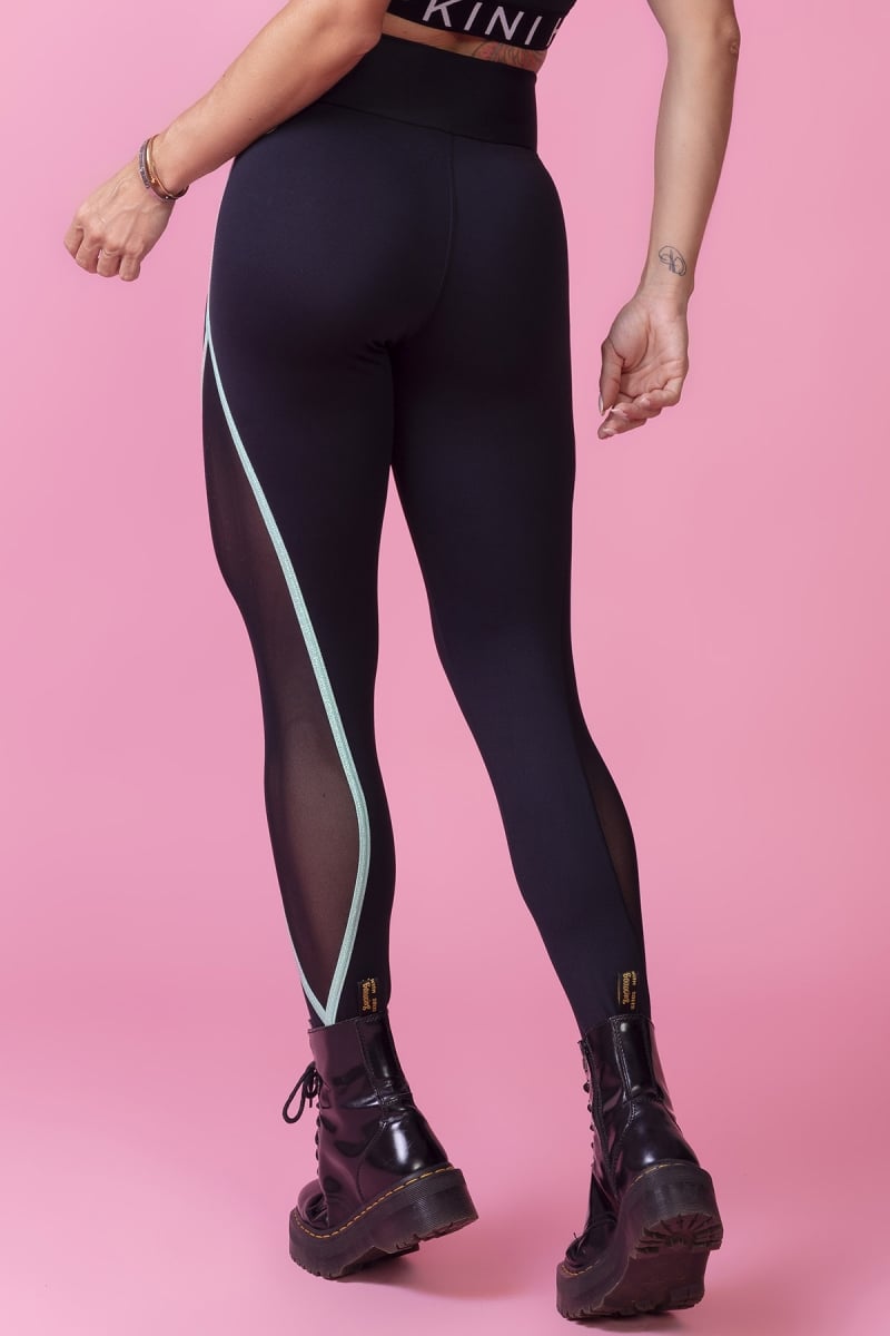 Hipkini - Black Ten Years Fitness Legging with Green Elastic - 3338846