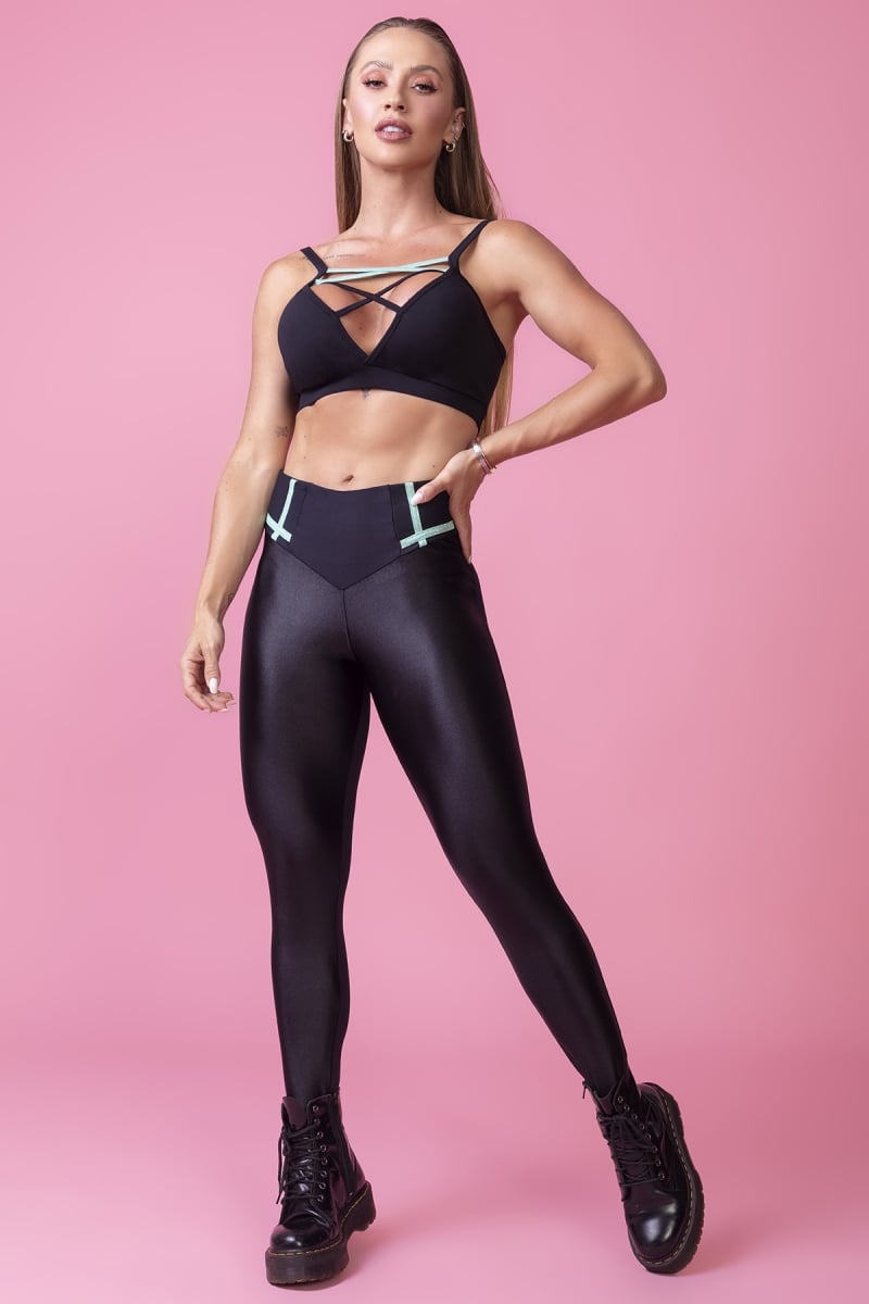 Hipkini - Legging Ten Years Fitness Glossy Black on Front - 3338848