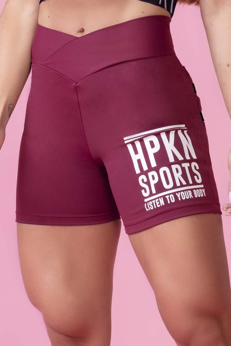 Hipkini - Ten Years Fitness Marsala Shorts with Pocket - 3338856