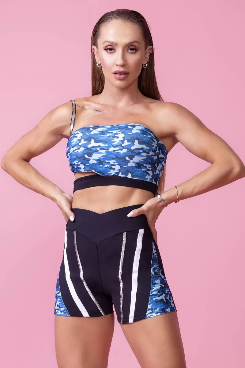 Hipkini - Top Ten Years Fitness Military Print with Elastic Strap - 3338859 Hipkini - Top Ten Years Fitness Military Print with Elastic Strap - 3338859