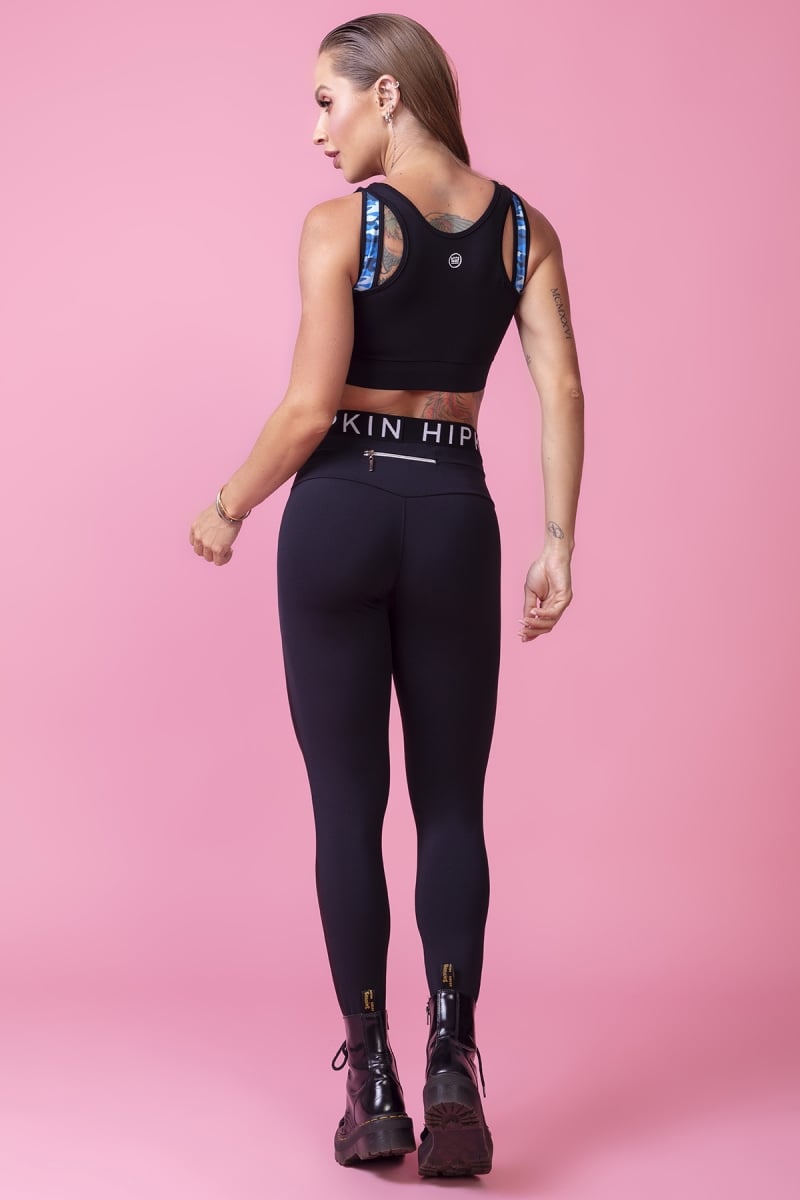 Hipkini - Legging Ten Years Fitness Black Glossy and Pocket - 3338863