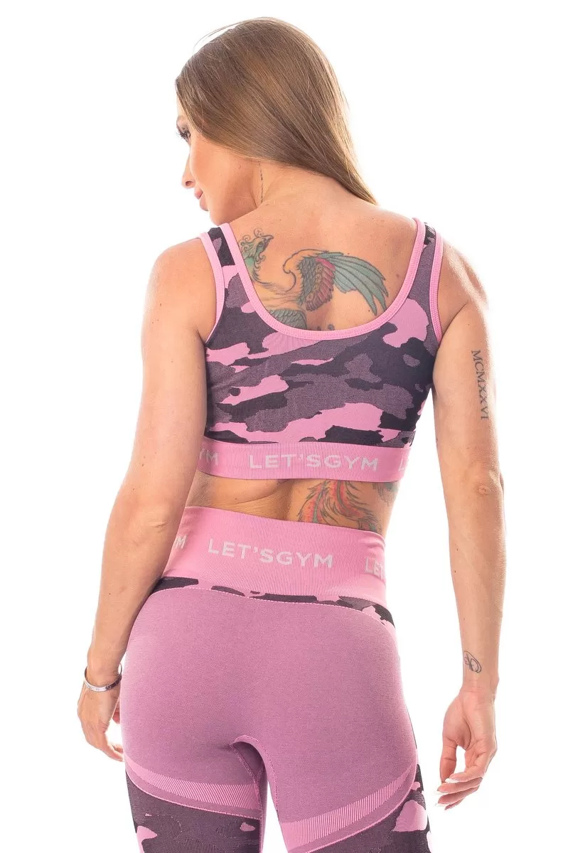 Lets Gym - Top Seamless Camo Love Pink - 1390A Lets Gym - Top Seamless Camo Love Pink - 1390A