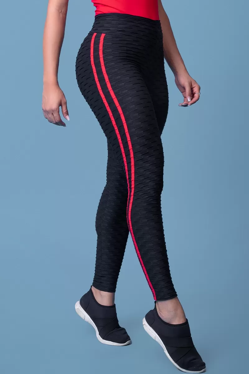Canoan - Black and Red Pants Legging Tex Stripes - 11600 Canoan - Black and Red Pants Legging Tex Stripes - 11600