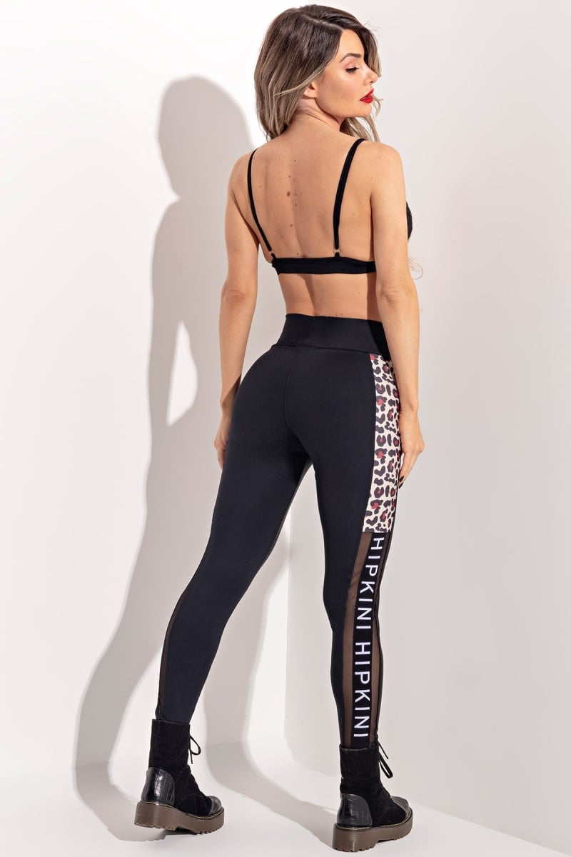 Hipkini - Legging Old School Fitness Glossy Black with Cutout - 3338911