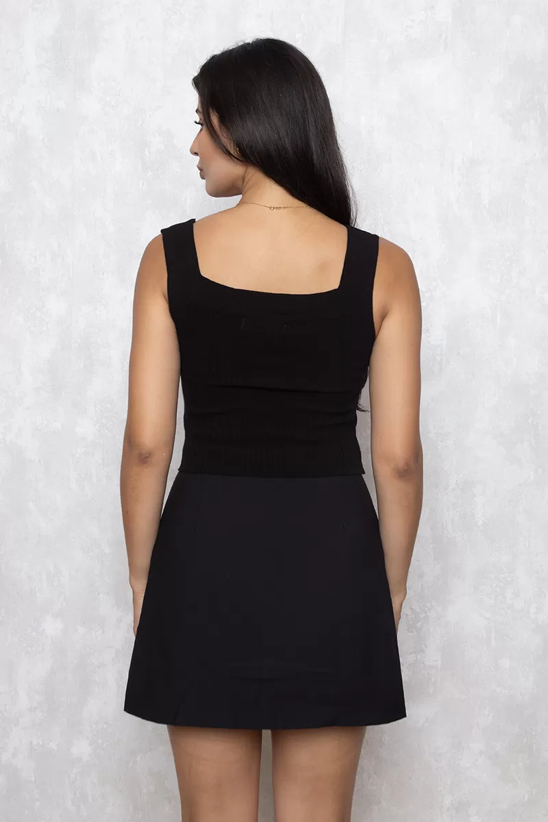 Dot Clothing - Cropped Dot Clothing Modal Ribbed Tank Shirt Black - T154PTO Dot Clothing - Cropped Dot Clothing Modal Ribbed Tank Shirt Black - T154PTO