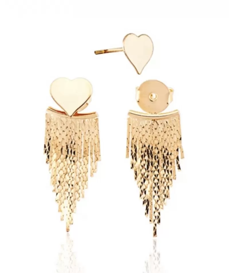 Mikabe - Earring Fringe Heart - MK 633