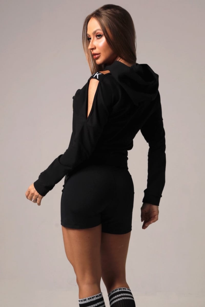 Hipkini - Black Blouse Magic Fitness Coat - 3339096 Hipkini - Black Blouse Magic Fitness Coat - 3339096