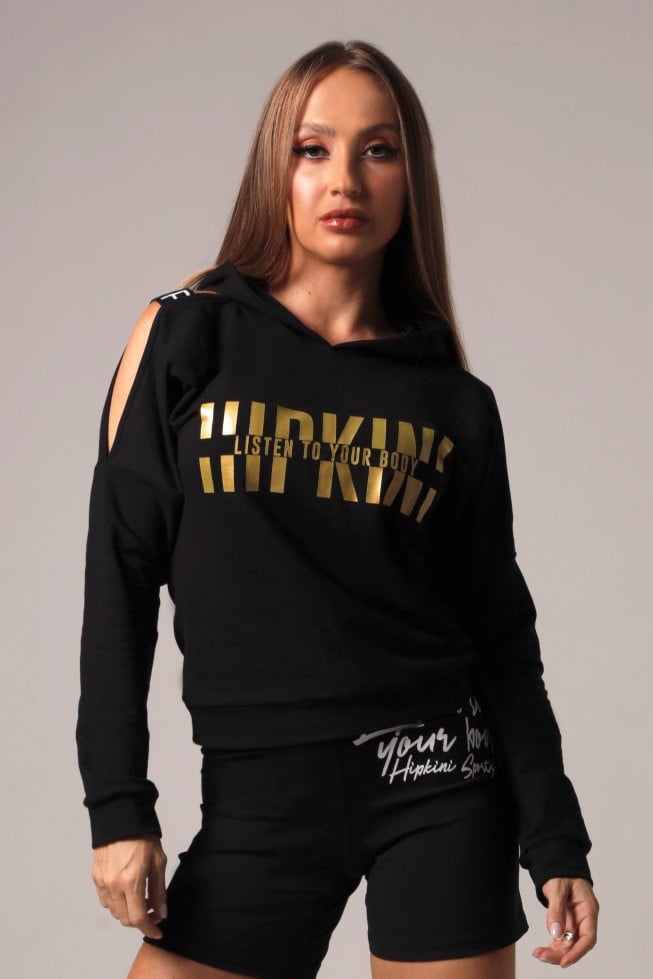 Hipkini - Black Blouse Magic Fitness Coat - 3339096 Hipkini - Black Blouse Magic Fitness Coat - 3339096