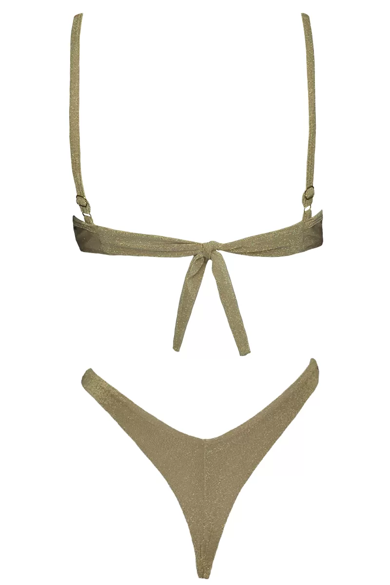 Trincks Beachwear - Bikini Trincks Rim V Lurex Nude - BQ109 Trincks Beachwear - Bikini Trincks Rim V Lurex Nude - BQ109