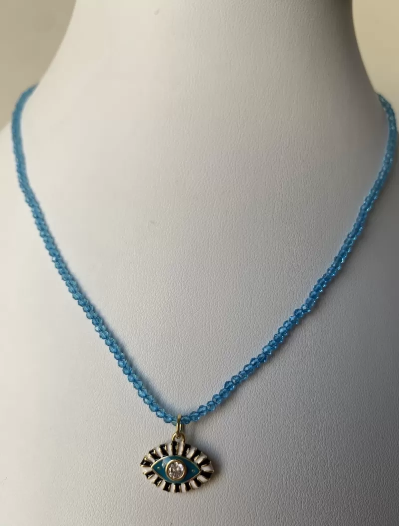 Mikabe - Necklace Turkish Eye Blue Zirconia - MK684