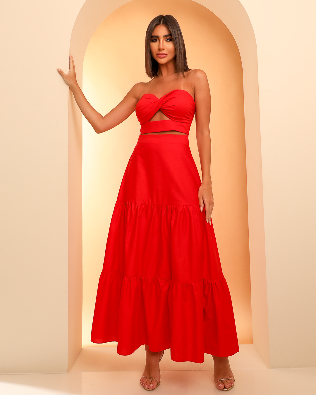 Dot Clothing - Dress Dot Clothing Midi Topless Red - 1458VMLHO Dot Clothing - Dress Dot Clothing Midi Topless Red - 1458VMLHO