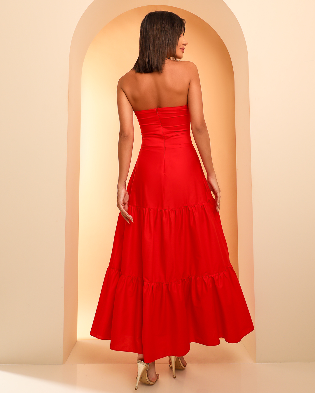Dot Clothing - Dress Dot Clothing Midi Topless Red - 1458VMLHO Dot Clothing - Dress Dot Clothing Midi Topless Red - 1458VMLHO