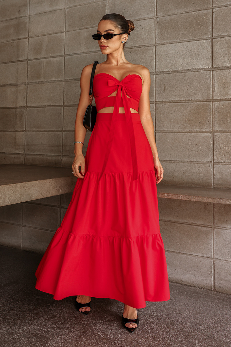 Dot Clothing - Dress Dot Clothing Midi Topless Red - 1458VMLHO Dot Clothing - Dress Dot Clothing Midi Topless Red - 1458VMLHO