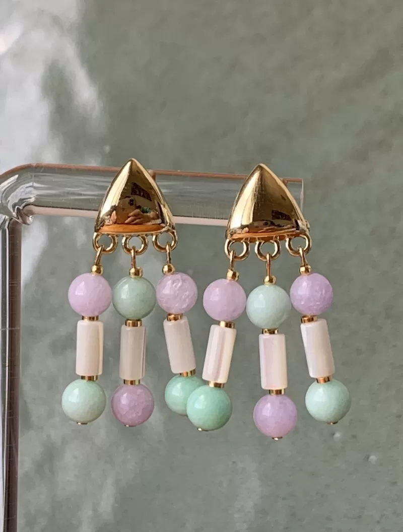 Mikabe - Earring Jade Lavender and Mint - MK699