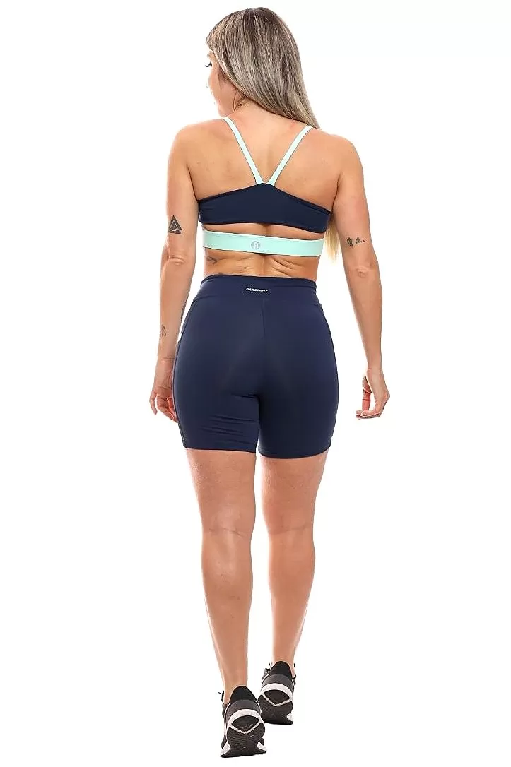Garotafit - Deli Shorts Navy Blue with Mint Green - SH500LMHC Garotafit - Deli Shorts Navy Blue with Mint Green - SH500LMHC