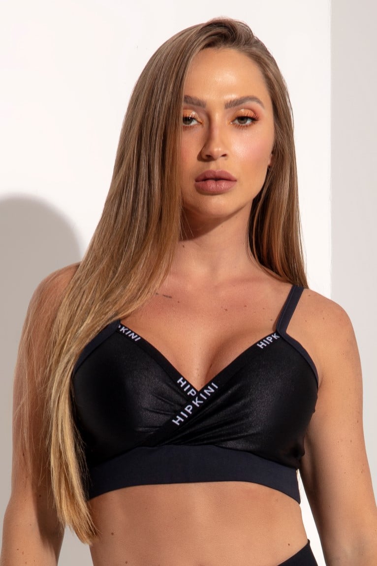 Hipkini - Top Sky Fitness Black Crossed Front with Elastic - 3339127 Hipkini - Top Sky Fitness Black Crossed Front with Elastic - 3339127