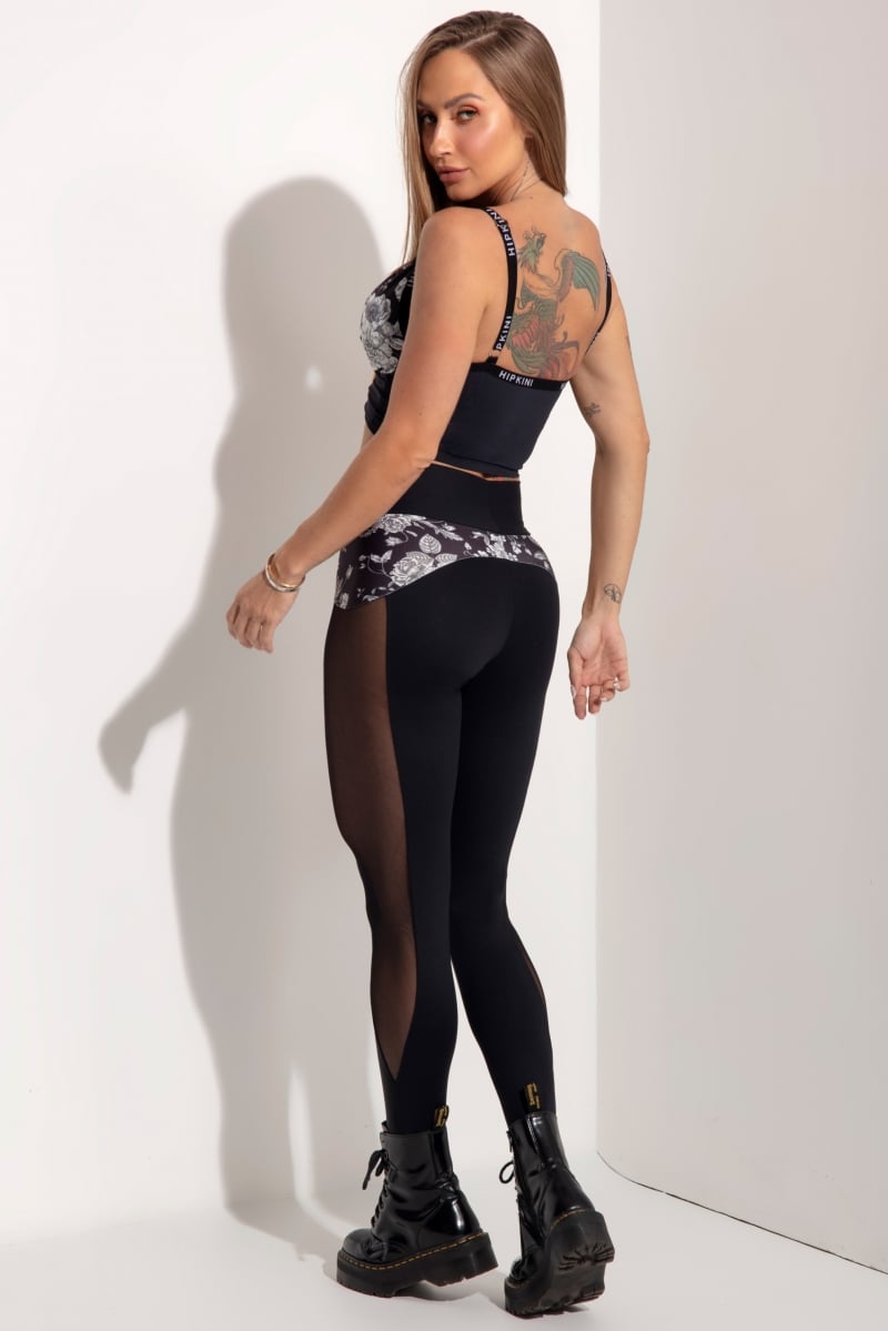 Hipkini - Sky Fitness Black Top with Floral Print - 3339138 Hipkini - Sky Fitness Black Top with Floral Print - 3339138