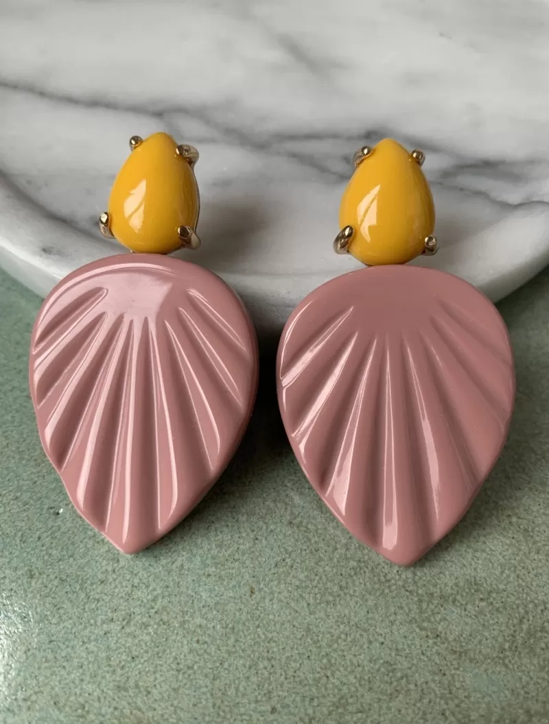 Mikabe - Earring Sheet Resin Pink - MK716