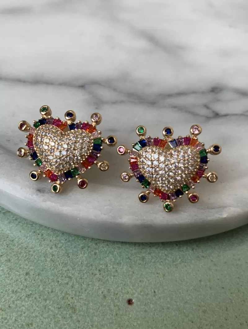 Mikabe - Studded Heart Earring B - MK735
