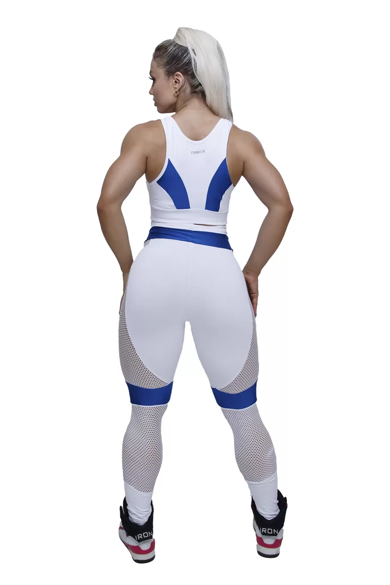 Elastic Power Trincks - Hard Train Legging Withe / Blue - 439122 Elastic Power Trincks - Hard Train Legging Withe / Blue - 439122