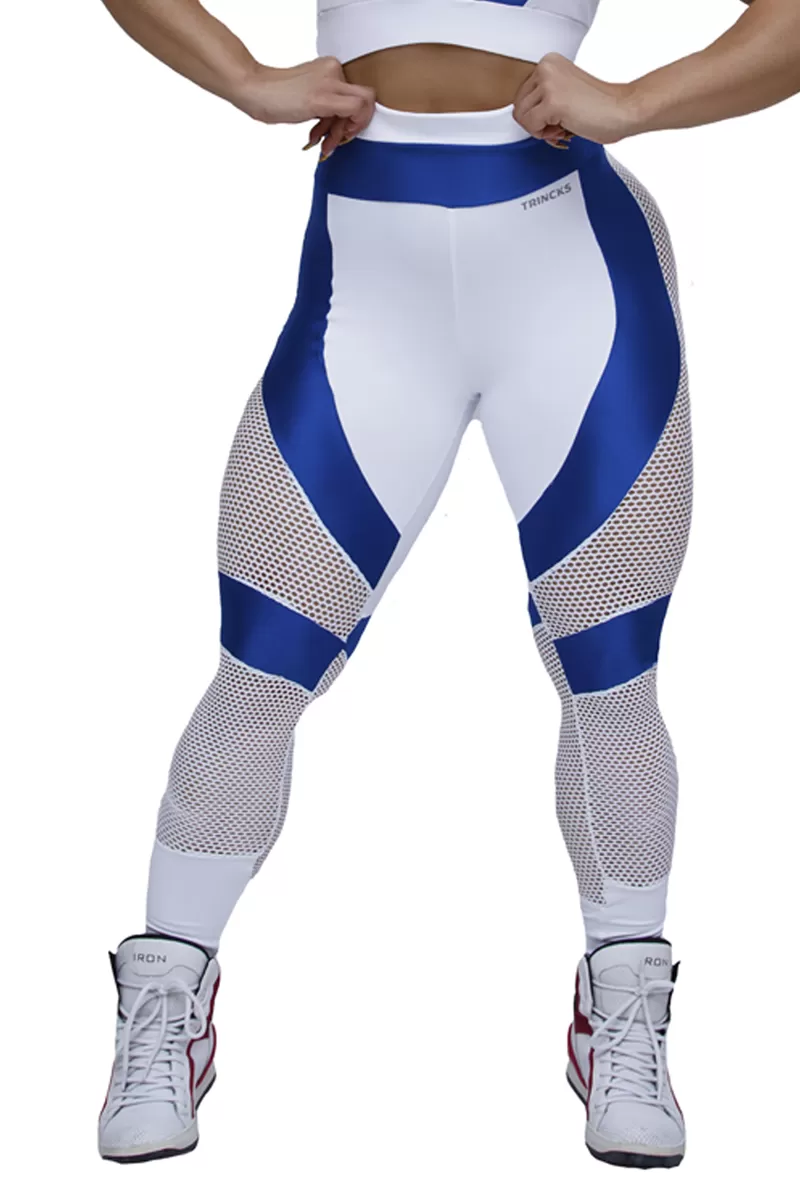 Elastic Power Trincks - Hard Train Legging Withe / Blue - 439122 Elastic Power Trincks - Hard Train Legging Withe / Blue - 439122