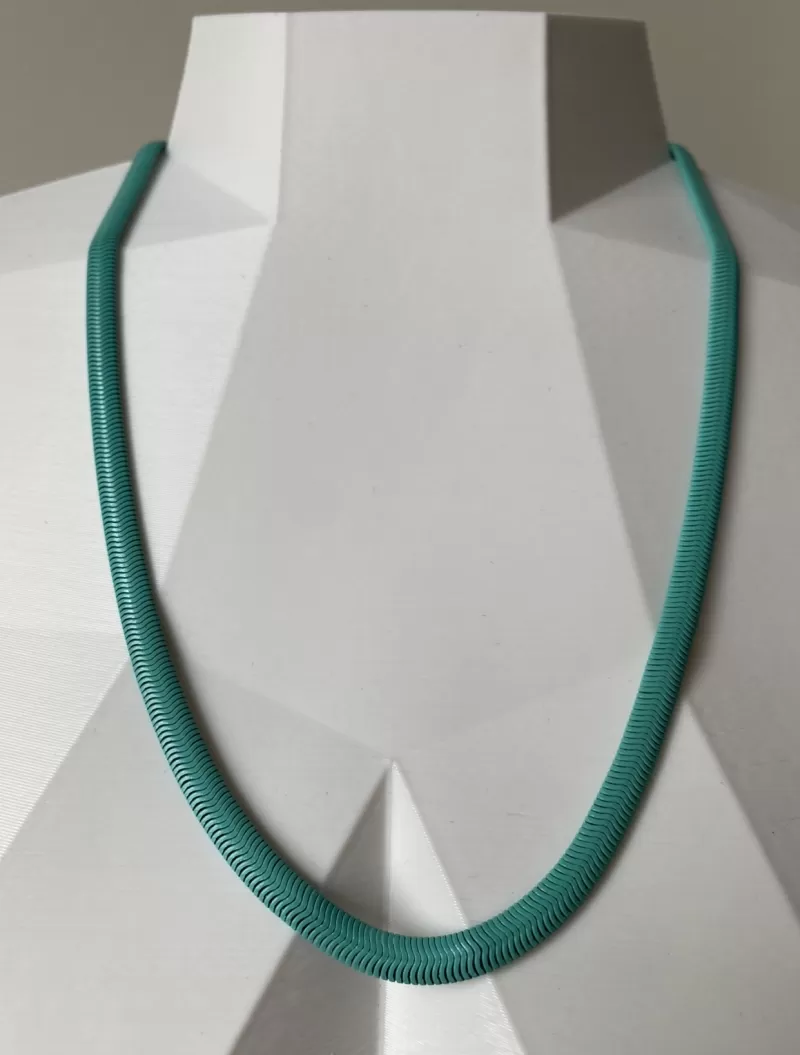 Mikabe - Turquoise Colored Snake Mesh Necklace - MK758 Mikabe - Turquoise Colored Snake Mesh Necklace - MK758