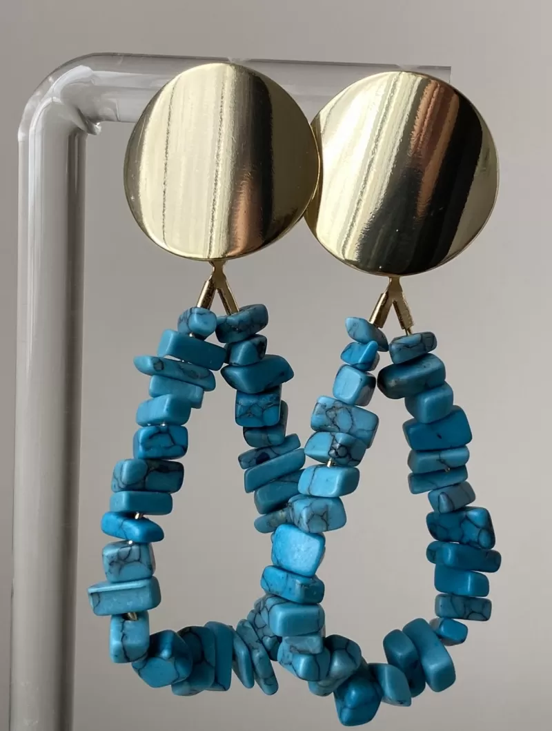 Mikabe - Earring Gravel Turquoise Howlite - MK763
