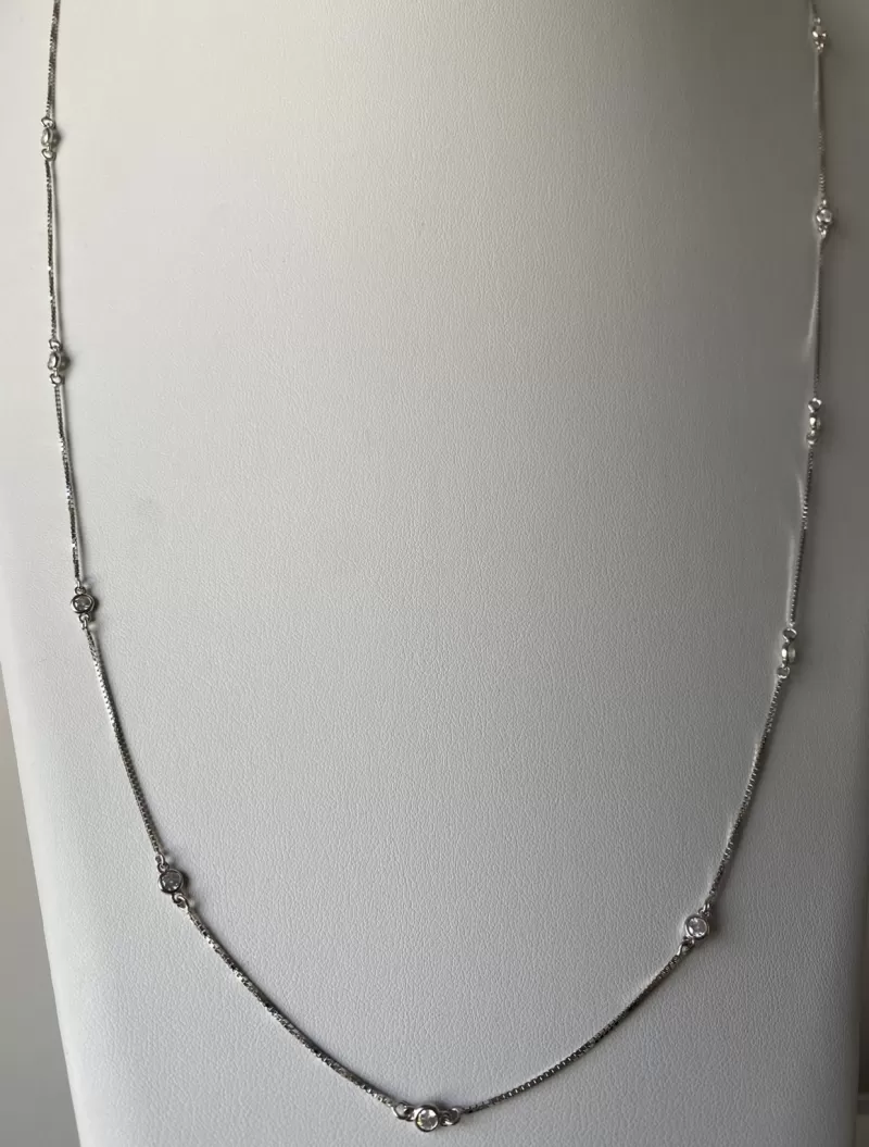 Mikabe - Long Necklace Silver 925 Zirconia - MK764